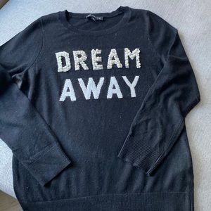Black “Dream Away” sweater from INC size M rhinestones and pearls